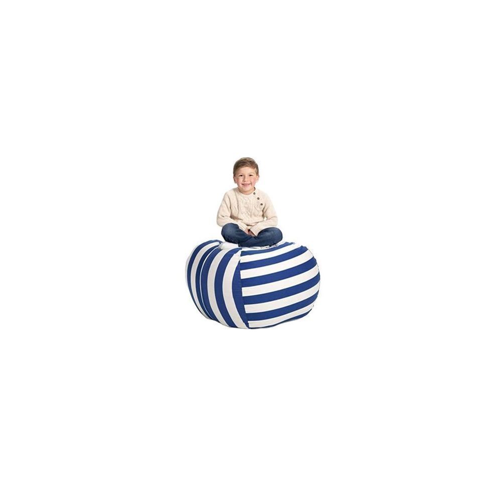 Creative QT, storage Bean Bag Chair, XL, Blue and White Stripe